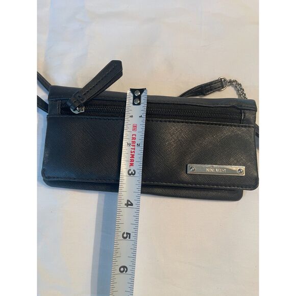 Vintage Nine West Black Wallet on a String Crossbody Bag Handbag Purse 7.5" - Picture 10 of 10